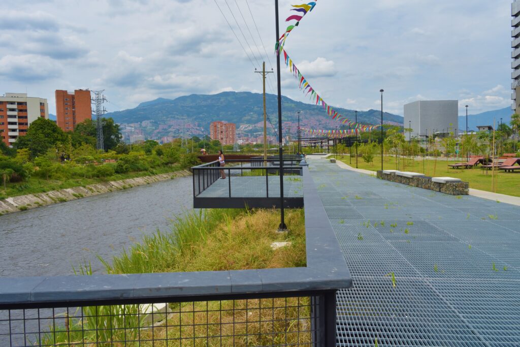 beautiful shot of medellín river park, colombia